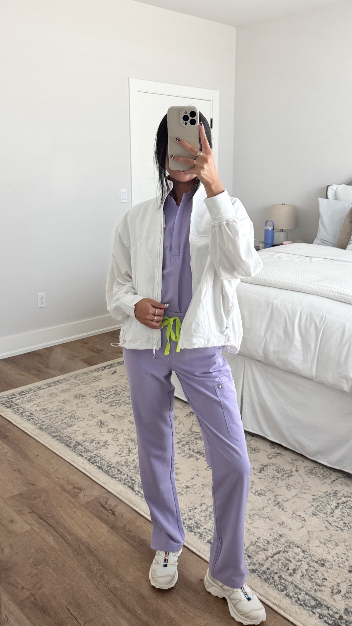 my favorite color of scrubs at the moment! wearing xxs top and bottom, 2 in the jacket 💜

#LTKSaleAlert #LTKWorkwear #LTKStyleTip
