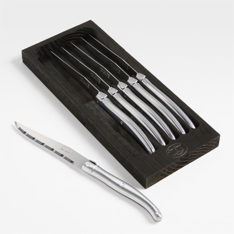 Laguiole Stainless Steel Steak Knives, Set of 6 with Black Box + Reviews | Crate & Barrel | Crate & Barrel
