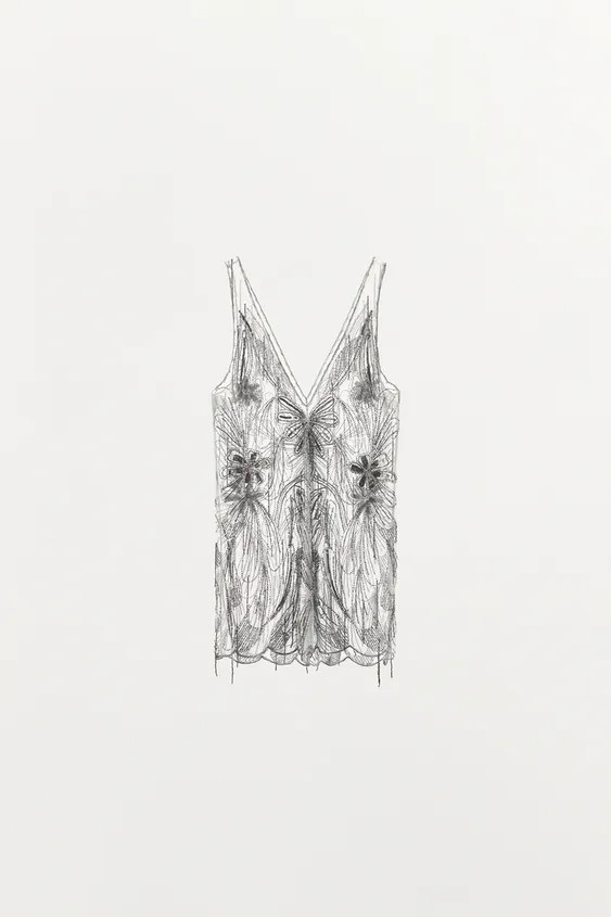 LIMITED EDITION EMBROIDERED BEADED TULLE DRESS | Zara US