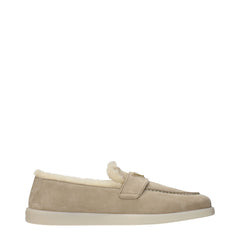 Prada Logo Suede Loafer Loafer — Beige | Italist Inc.