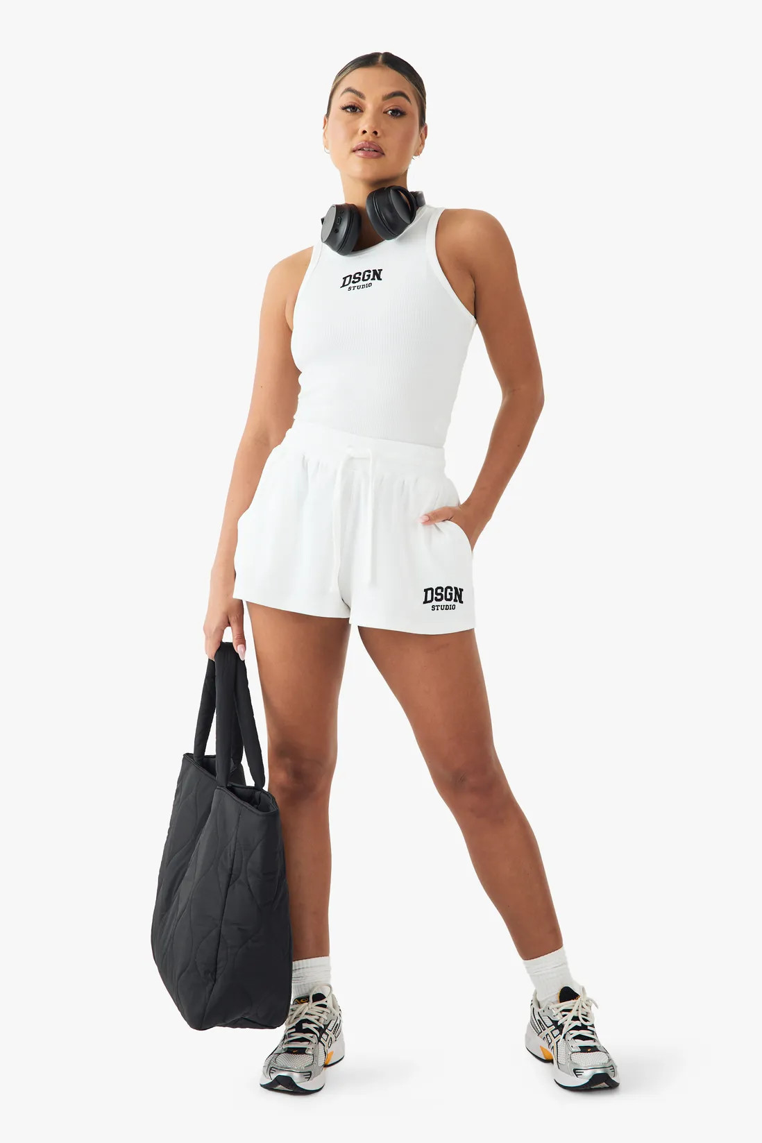 Shorts | DSGN Studio Embroidered Rib Short | DSGN Studio | Boohoo.com (UK & IE)