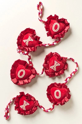 XOXO Velvet Heart Garland | Anthropologie (US)