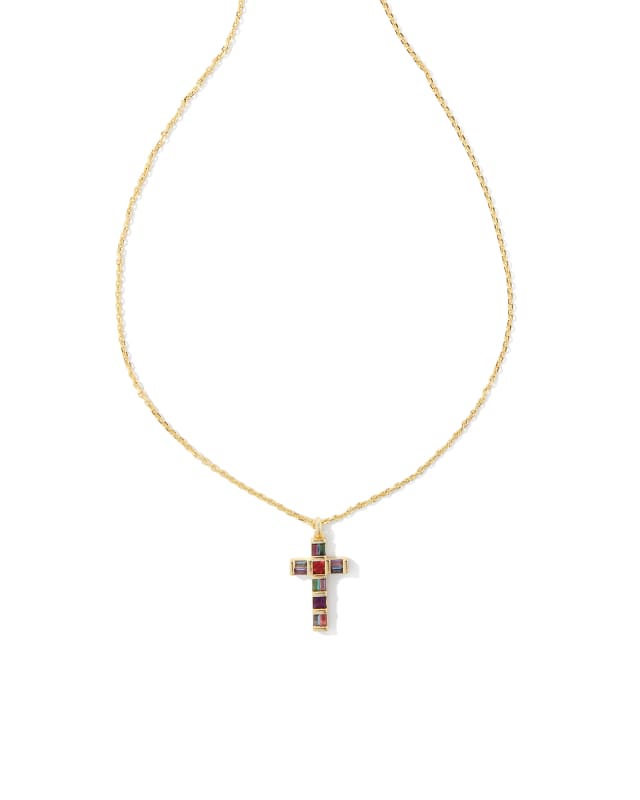 Gracie Gold Cross Short Pendant Necklace in Multi Mix | Kendra Scott | Kendra Scott
