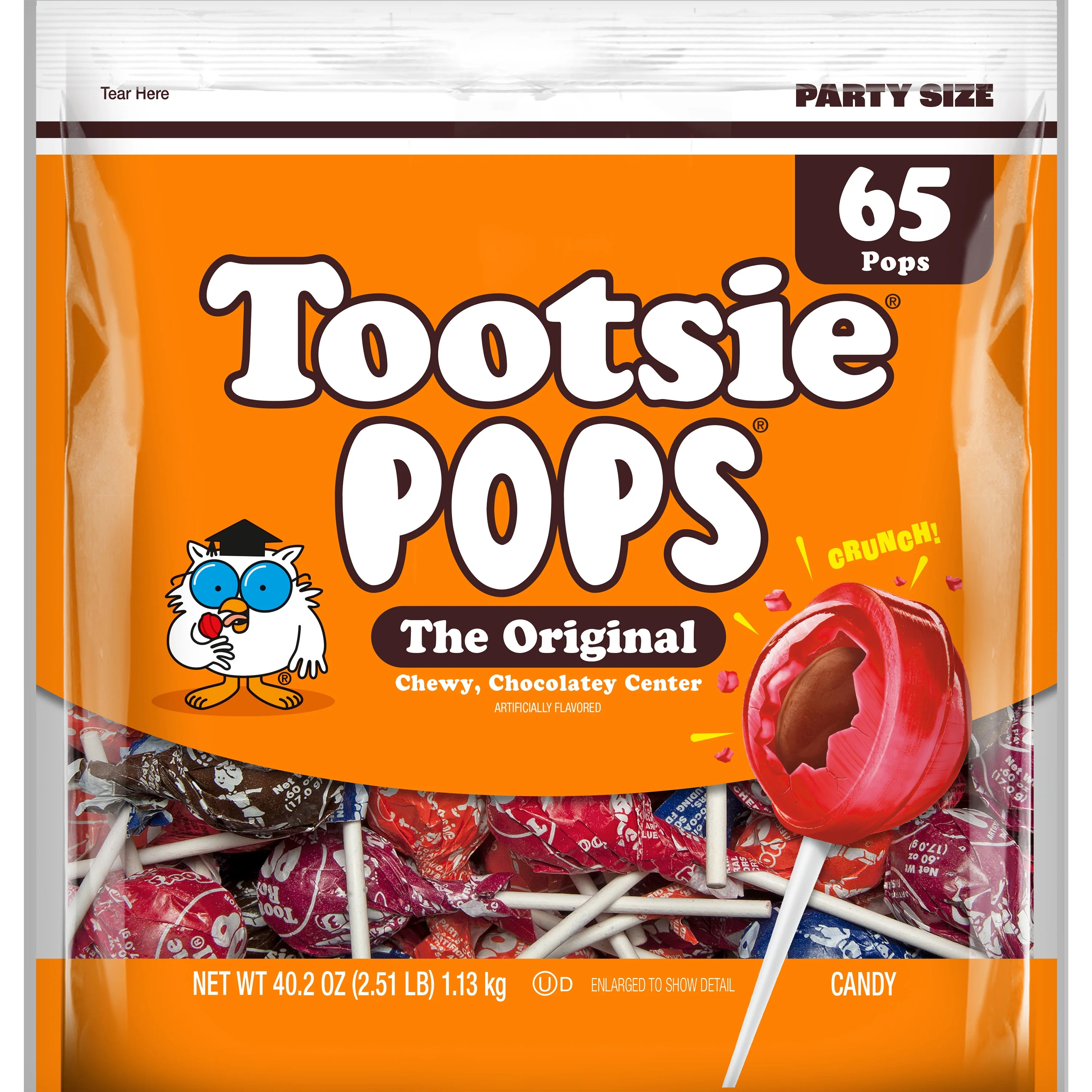 Tootsie Pops, The Original, Assorted Peanut Free and Gluten Free Lollipops, 65 Count | Walmart (US)