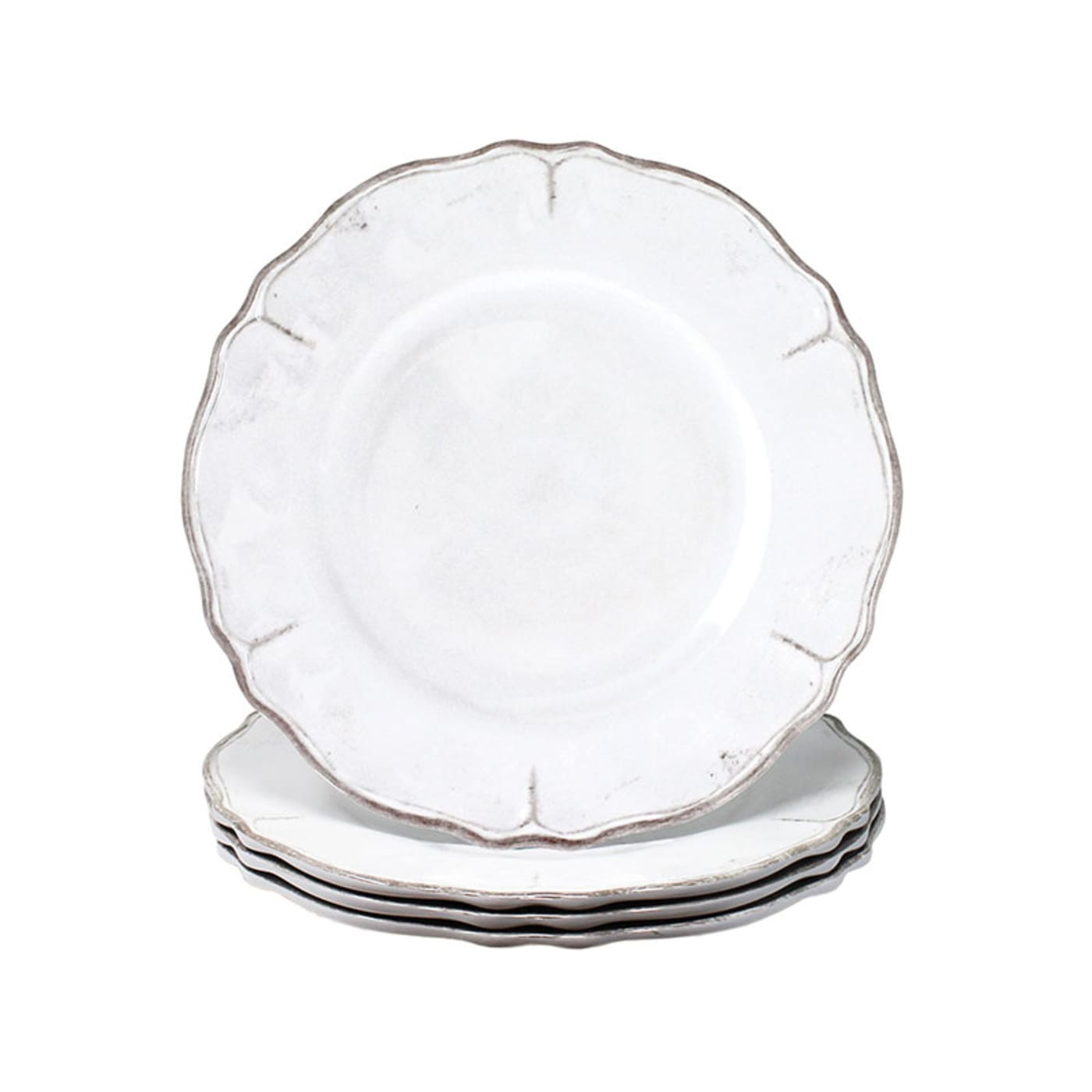 Rustica Antique White Melamine Salad Plates, Set of 4 - White | The Company Store