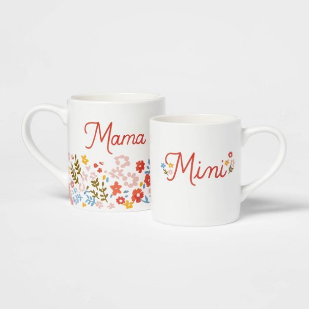 16oz 2pk Stoneware Mama and Mini Mugs - Threshold&#8482; | Target