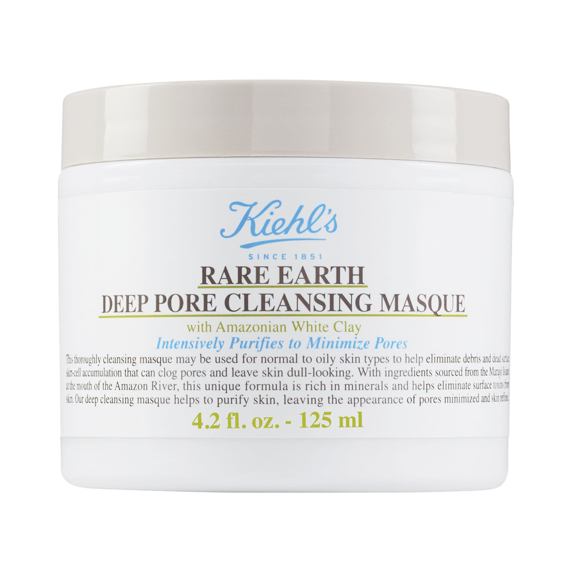 Kiehl's Since 1851 Rare Earth Deep Pore Minimizing Cleansing Clay Mask 4.2 oz/ 125 mL | Sephora (US)