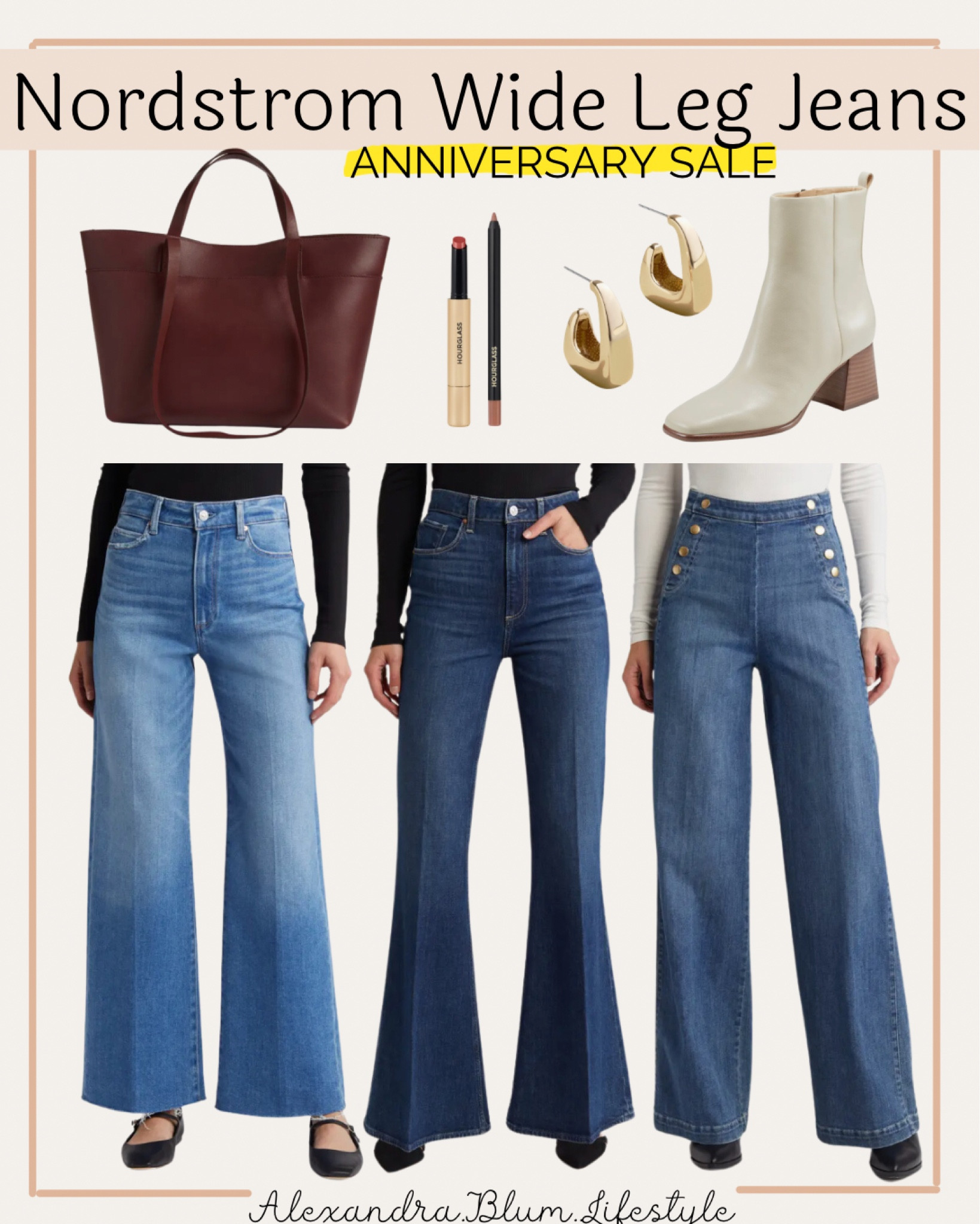 Nordstrom wide leg flare bell bottom jeans from the anniversary sale! So cute and great jeans for fall outfits! 

#LTKMidsize #LTKxNSale #LTKStyleTip