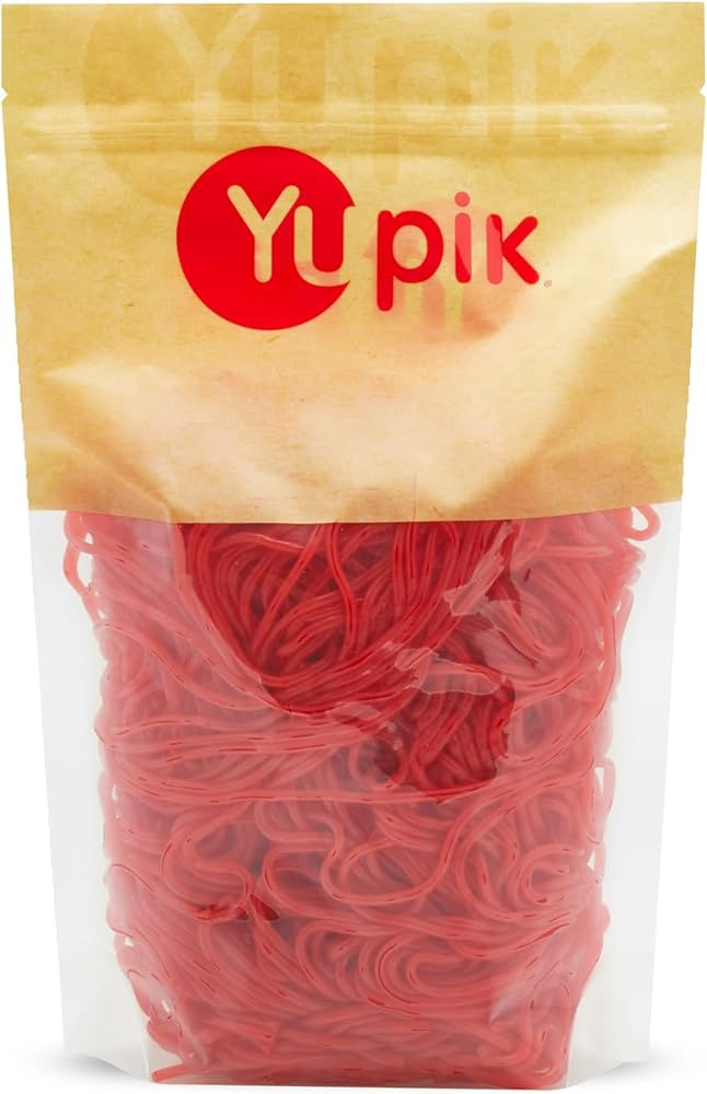 Yupik Strawberry Licorice Laces, 2.2 lb, Red Candy, Sweet Flavor, Chewy, Spaghetti-Like Candy, Li... | Amazon (US)