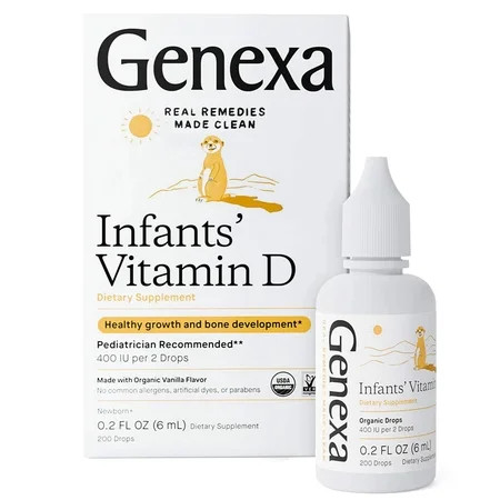 Genexa Infants’ Vitamin D Drops - 90 Servings - Promotes Healthy Growth - Organic Gluten Free & Non- | Walmart (US)