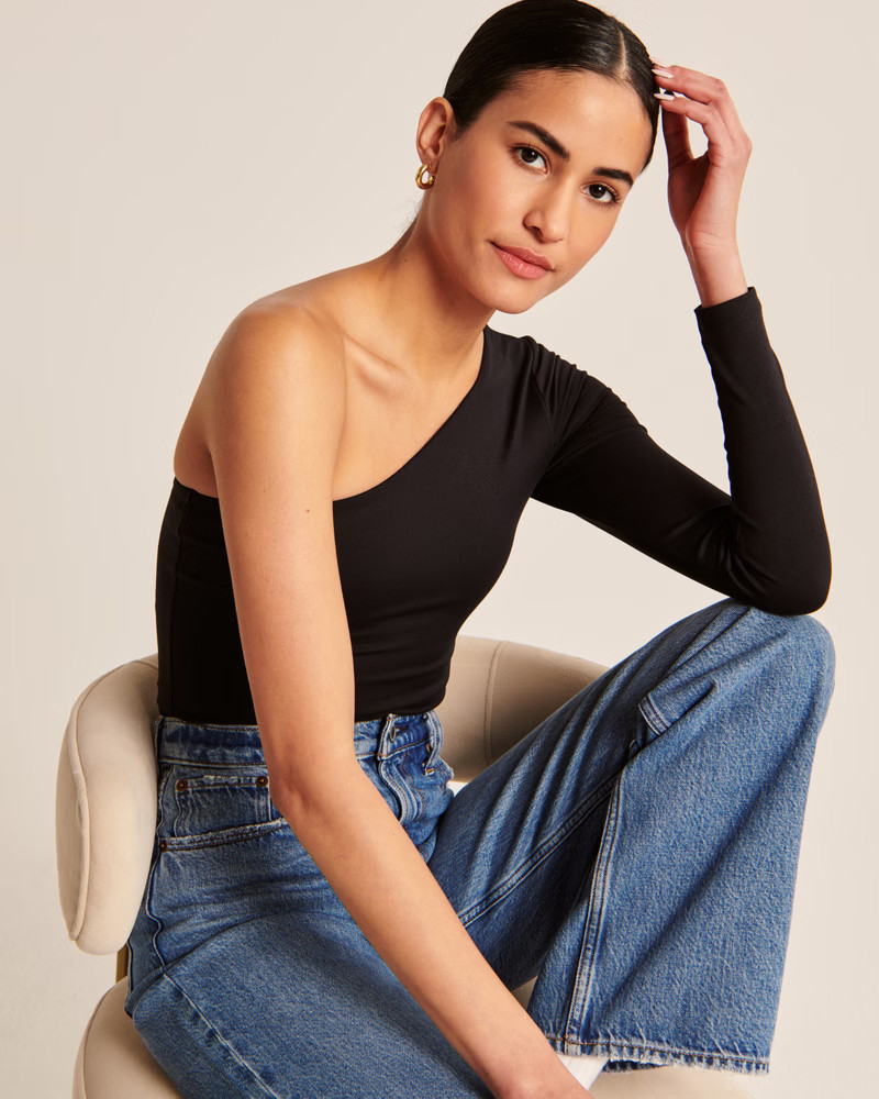 One-Shoulder Seamless Fabric Bodysuit | Abercrombie & Fitch (US)