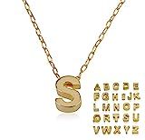 Initial Necklace 26 letters from A-Z Gold Filled Tiny Initial Necklace Dainty Letter Necklaces for W | Amazon (US)