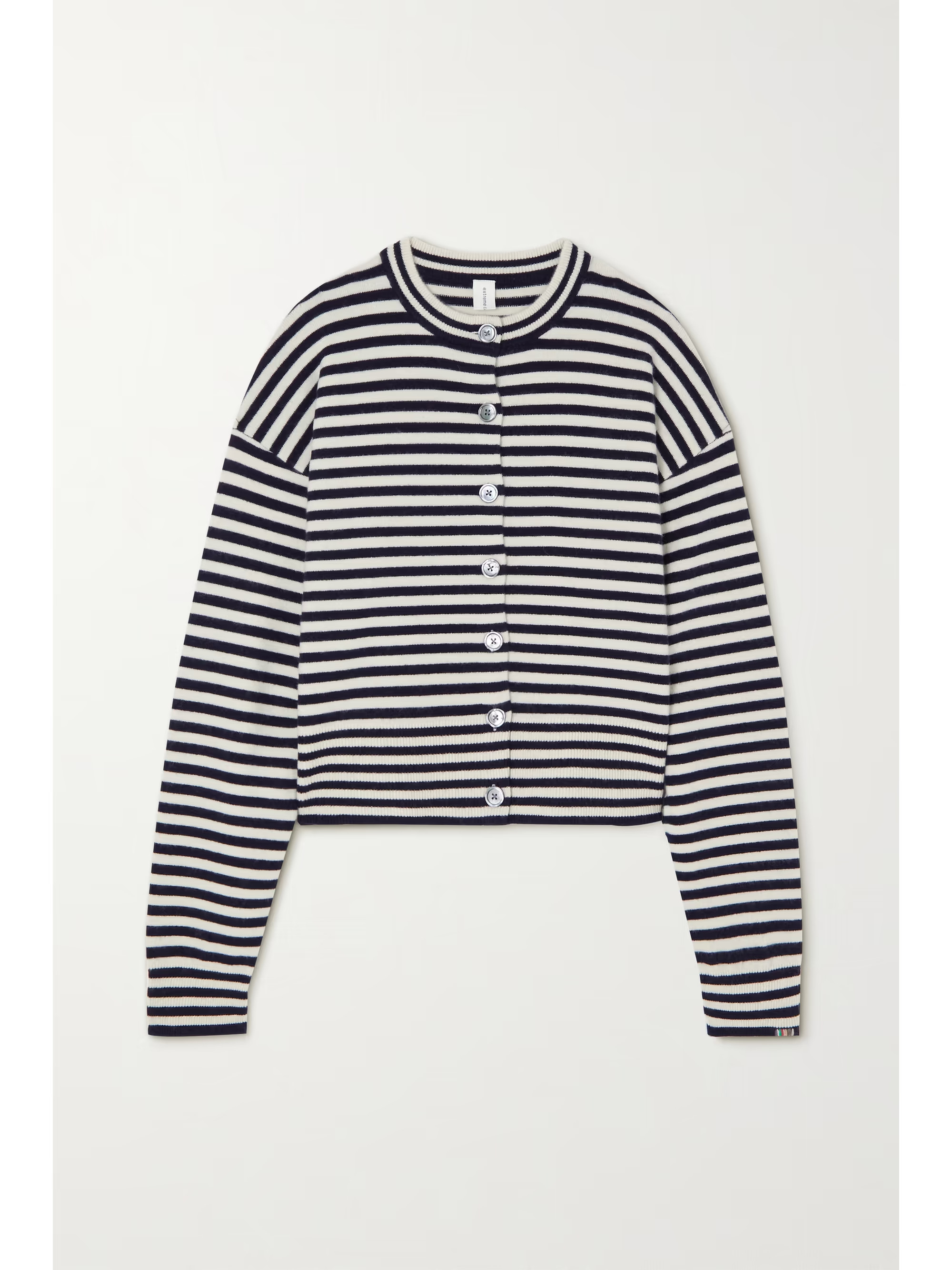 Navy N°170 Chou striped cashmere-blend cardigan | EXTREME CASHMERE | NET-A-PORTER | NET-A-PORTER (US)