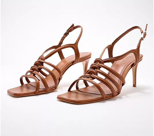 Schutz Leather Adjustable Caged Sandals - Octavia Mid - QVC.com | QVC