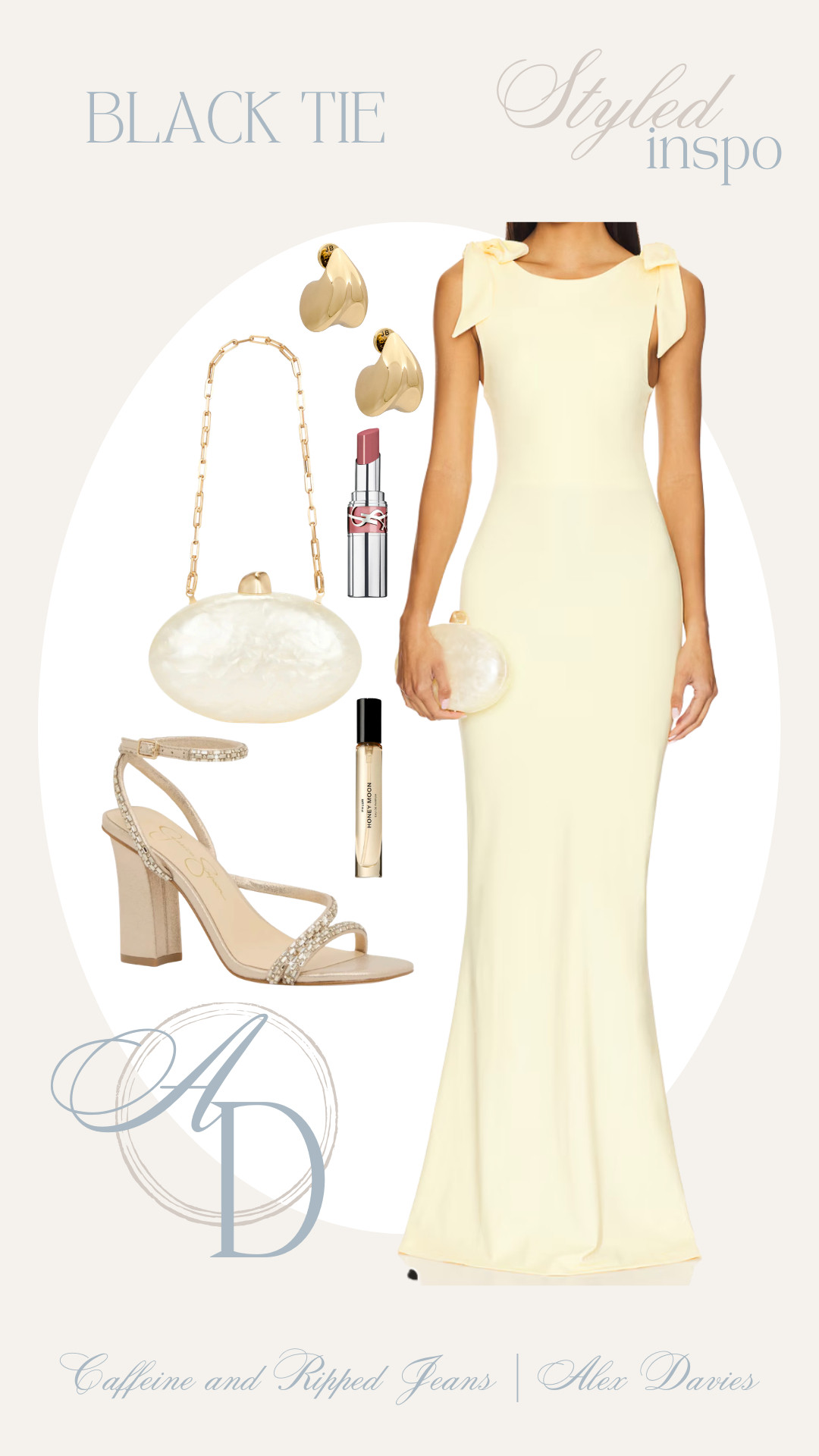 // wedding guest attire: black tie // black tie spring wedding // spring wedding guest attire // butter yellow dress // butter yellow wedding attire //  

 #LTKootd #LTKSeasonal #LTKWedding