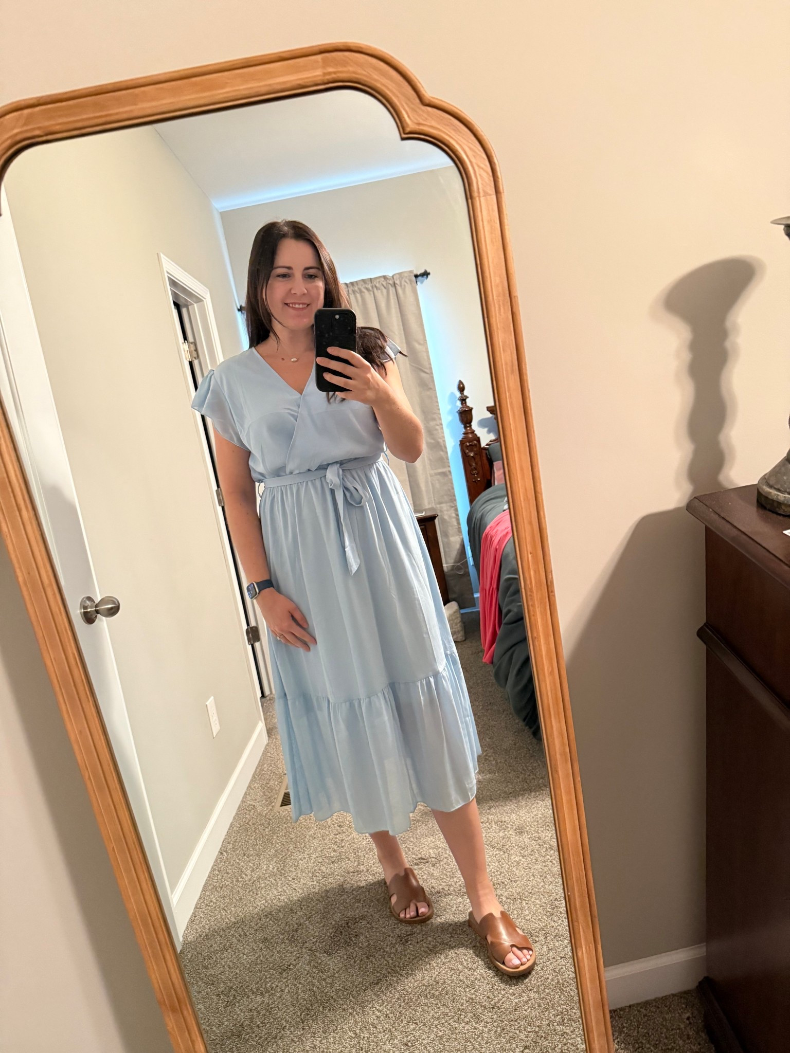 beautiful blue dress for a friend's baby shower!! 

Amazon finds, summer dress, wrap dress, sandals, kendra scott necklace, jewelry, church dress, sandals 

 