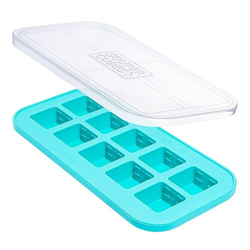 Souper Cubes 2 Tbsp. Silicone Freezer Molds - Perfect for Storing Garlic, Herbs, Ginger, Pesto, Tomato Paste, Lemon Juice, Purees and More - Silicone Baby Food Freezer Tray - Aqua – 1-Pack | Amazon (US)