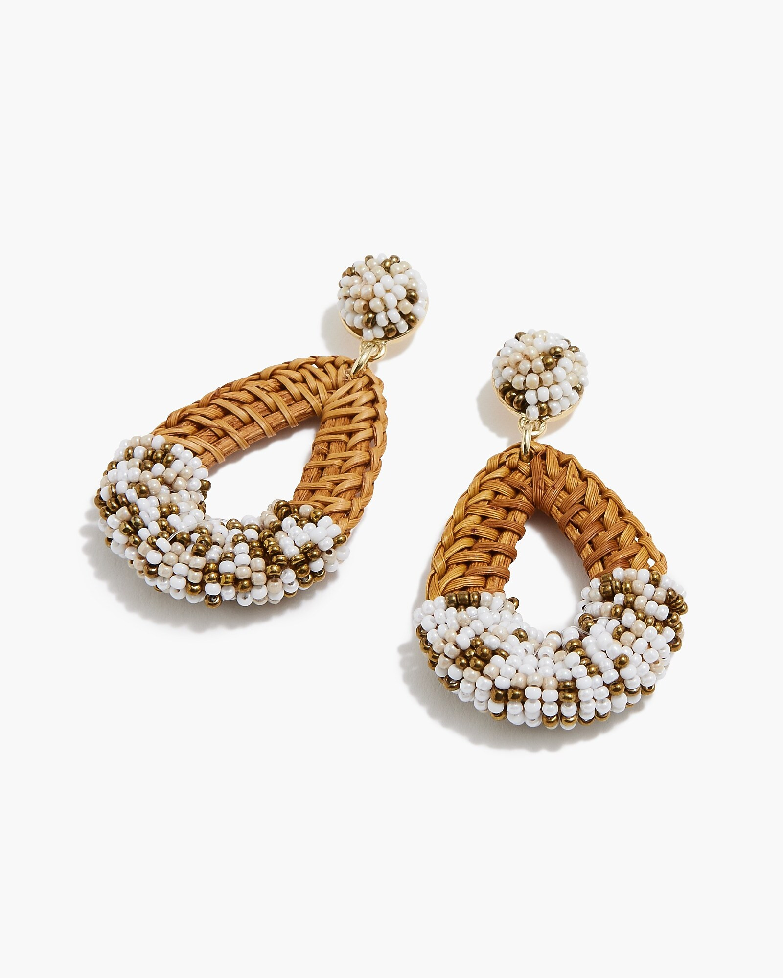 Rattan drop statement earrings | J.Crew Factory
