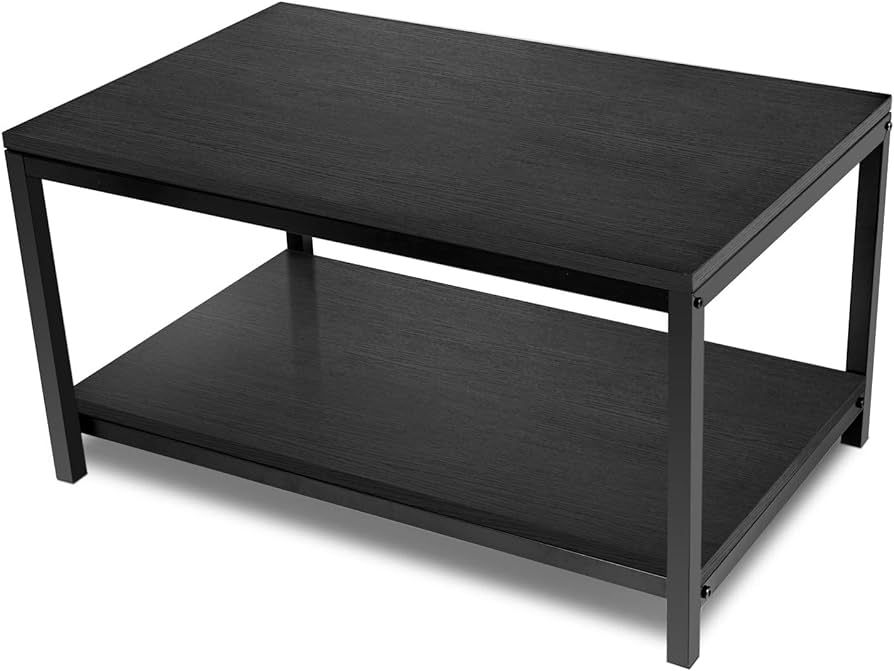 YSSOA Storage Shelf for Living Room and Office, Easy Assembly, Black (Home Coffee Table), 31x20x1... | Amazon (US)