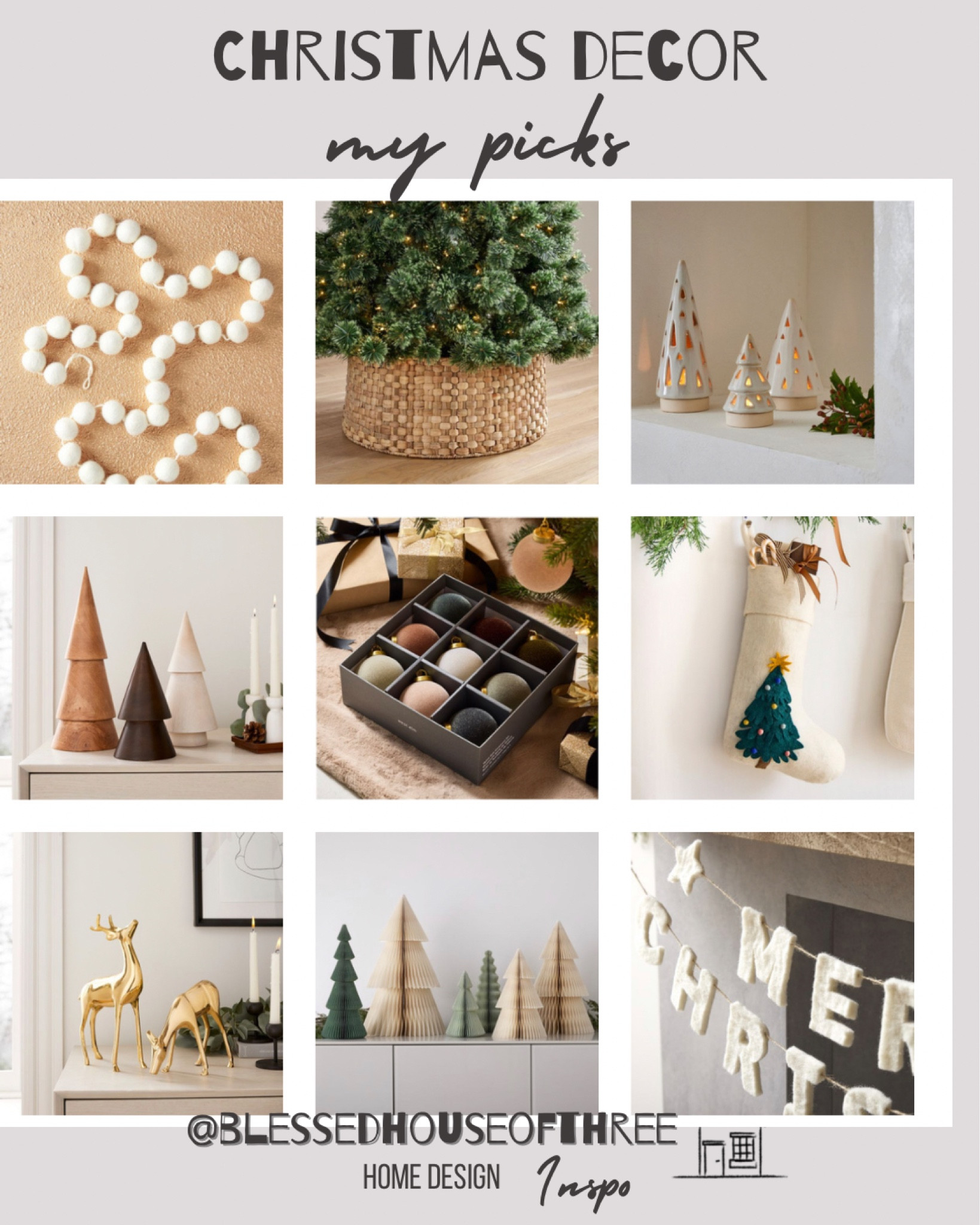 Christmas decor. High sell out risk

Tree ornaments/ shiny brite ornaments / pre lit Christmas wreath / tree collar / christmas garland / merry Christmas garland / felt stocking / brass reindeer / accordion paper trees / stacked wood tabletop trees / ceramic Christmas trees / tree ornaments / felt ball garland / woven tree collar  / chunky knit stocking

#LTKhome #LTKstyletip #LTKHoliday