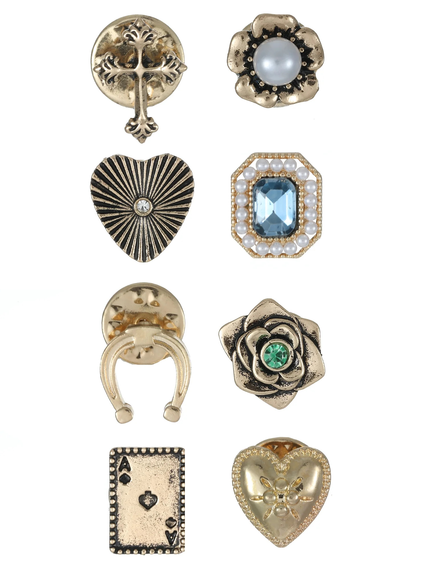 No Boundaries Goldtone Pin Set, 8 Pieces | Walmart (US)