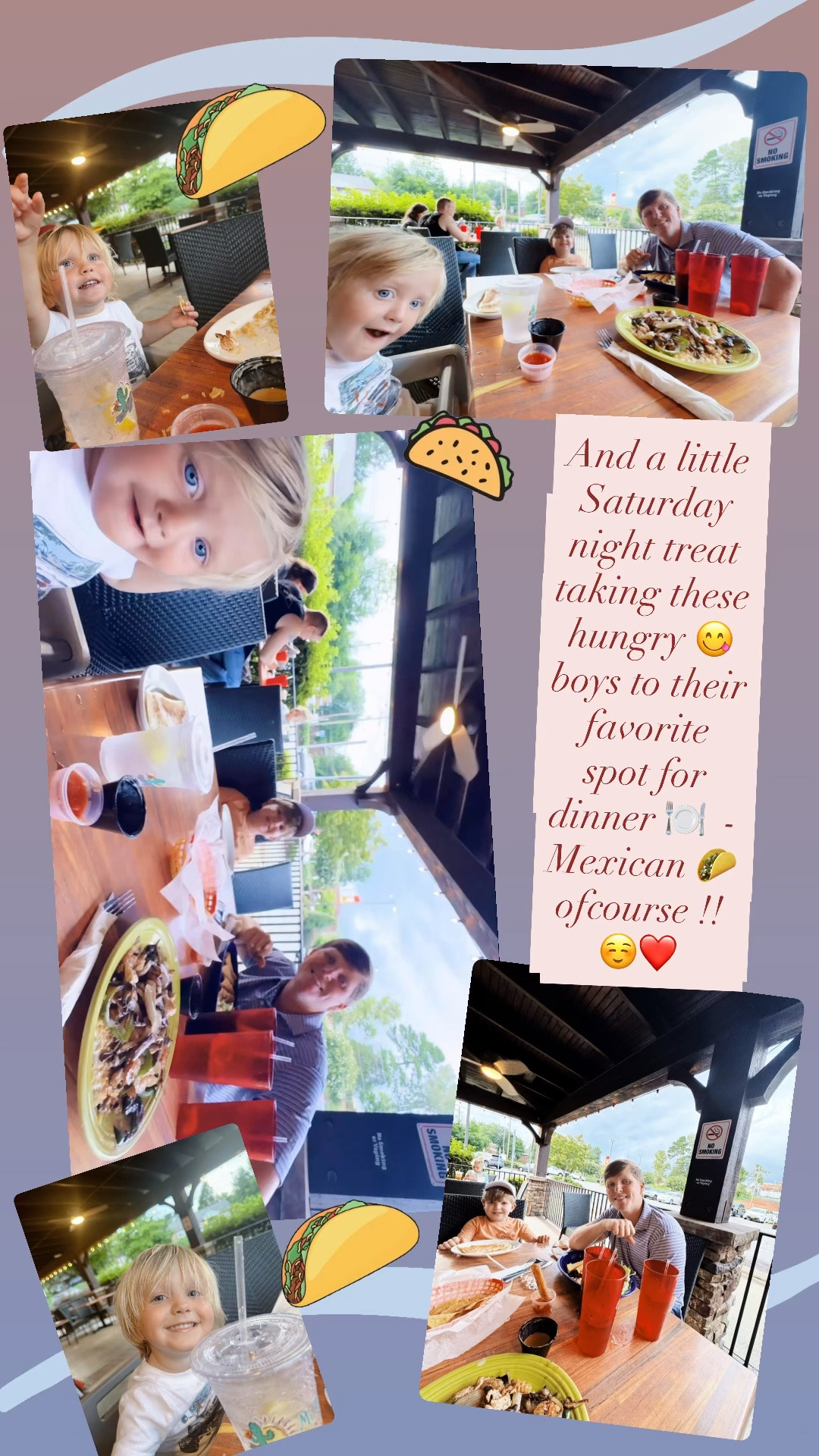 And a little Saturday night treat taking these hungry 😋 boys to their favorite spot for dinner 🍽️  - Mexican 🌮 ofcourse !! ☺️❤️