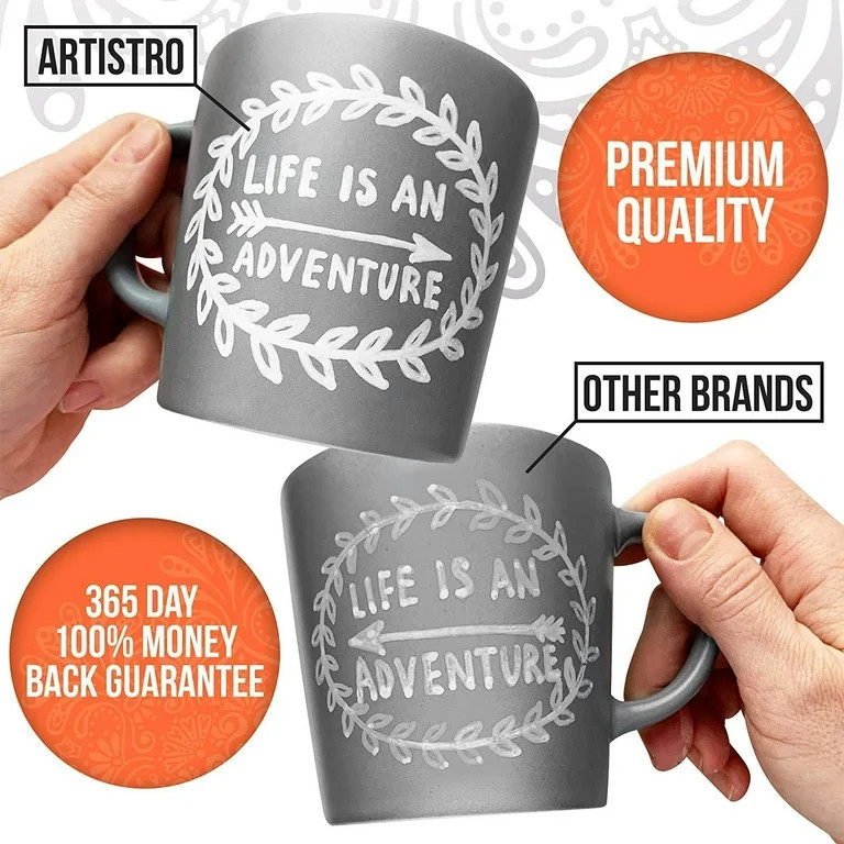 Artistro White Paint Pens, Extra-Fine Tip, Set of 5 White Markers - Walmart.com | Walmart (US)