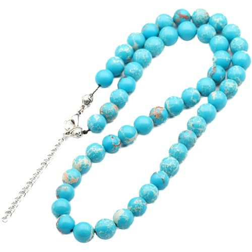 Natural Blue Imperial Jasper Beaded Choker, Genuine Blue Crystal Necklace, Fancy Gemstone Choker,... | Amazon (US)