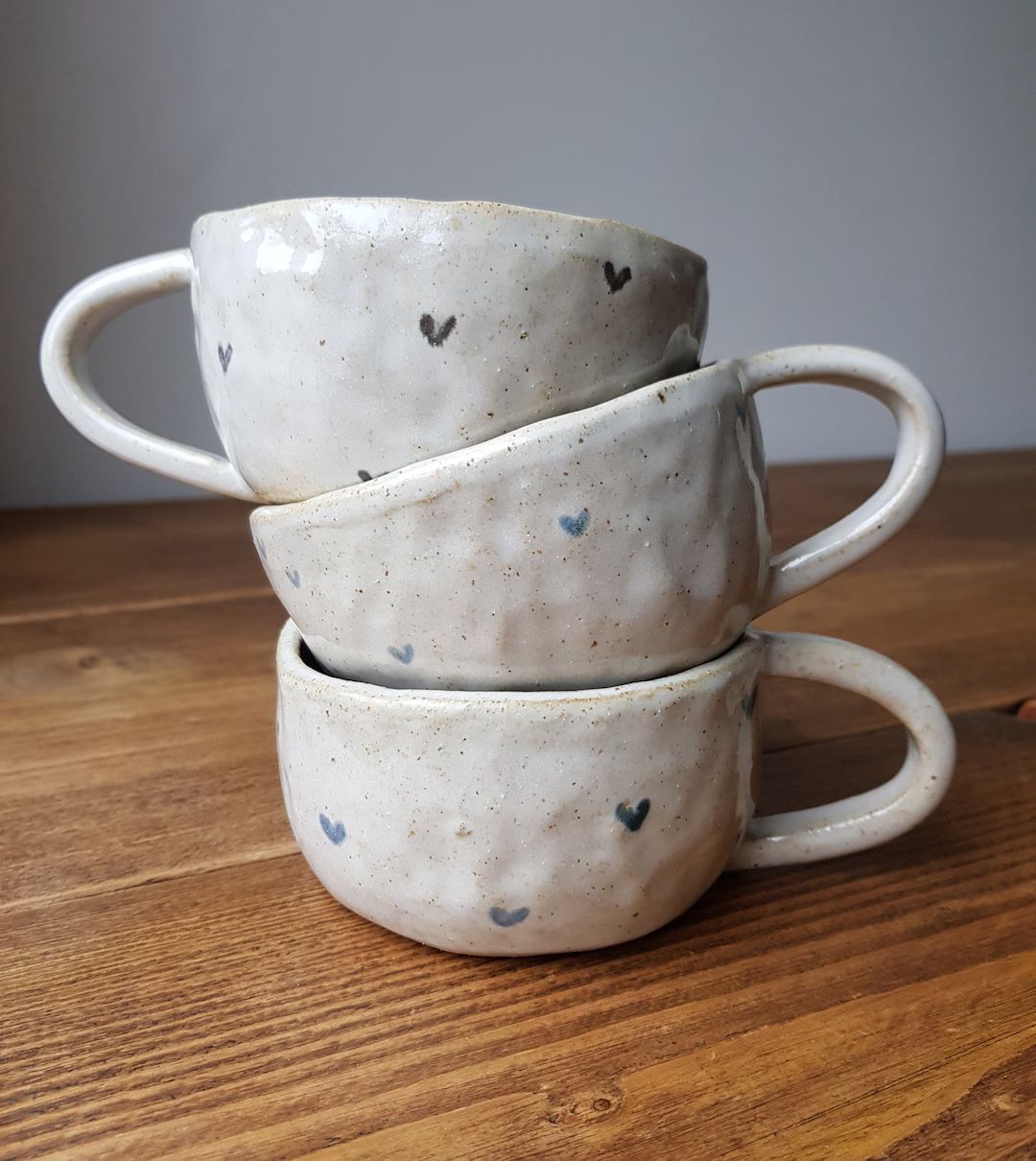 PRE-ORDER Handmade Hearts Mug Hand Made Ceramic Mug Chunky Coffee Mug - Etsy | Etsy (US)