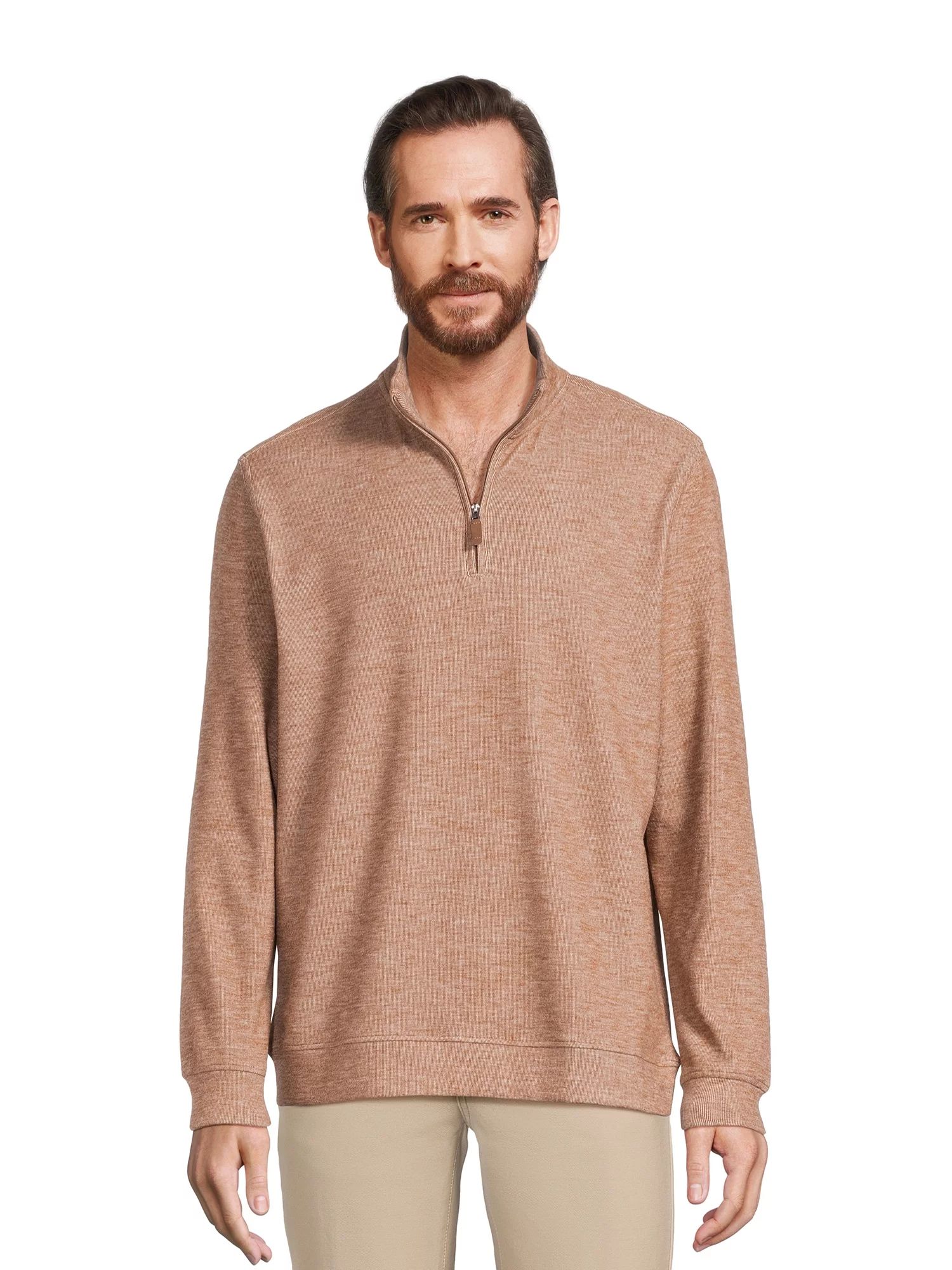 George Men's Knit Quarter Zip Pullover Top, Sizes S-3XL - Walmart.com | Walmart (US)