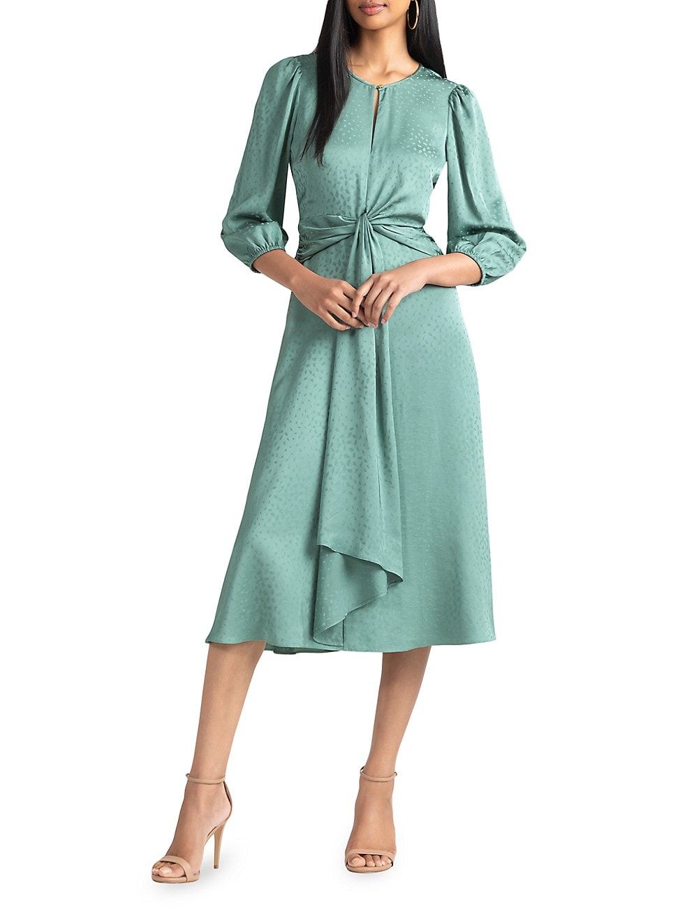 Melrose Satin Ruffle Midi Dress | Saks Fifth Avenue