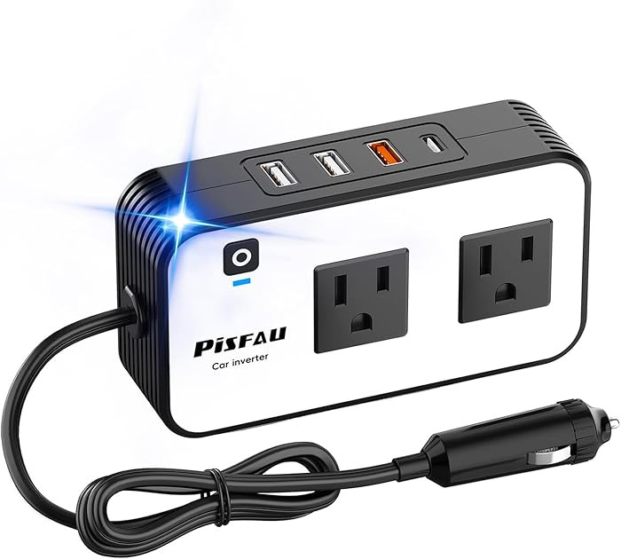 200W Car Power Inverter, PiSFAU DC 12V to 110V AC Car Plug Adapter Outlet with [20W USB-C] /USB-F... | Amazon (US)