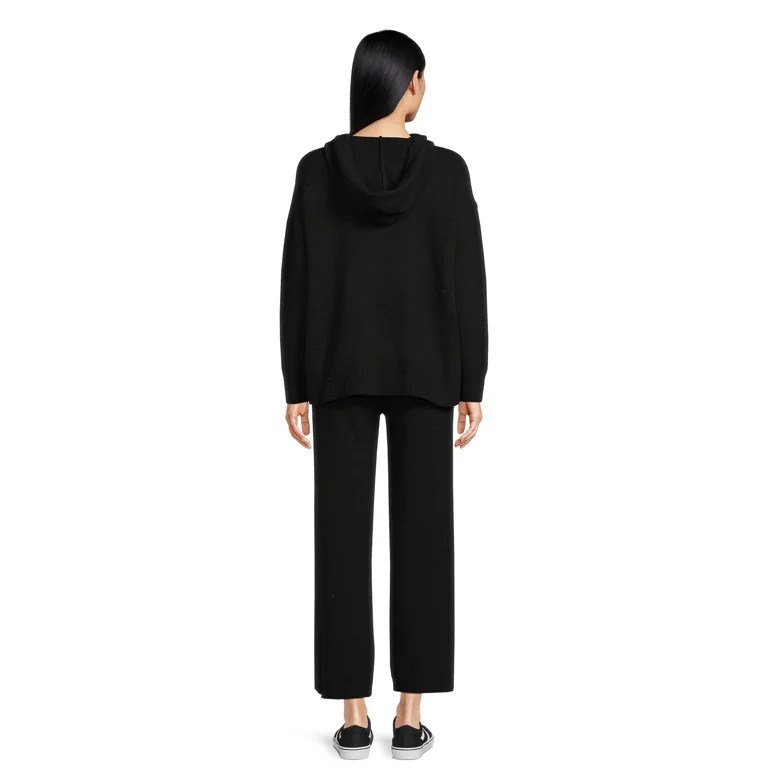 Time and Tru Women's Long Sleeve Hoodie Pullover and Pant Sweater Set, Sizes XS-4X - Walmart.com | Walmart (US)