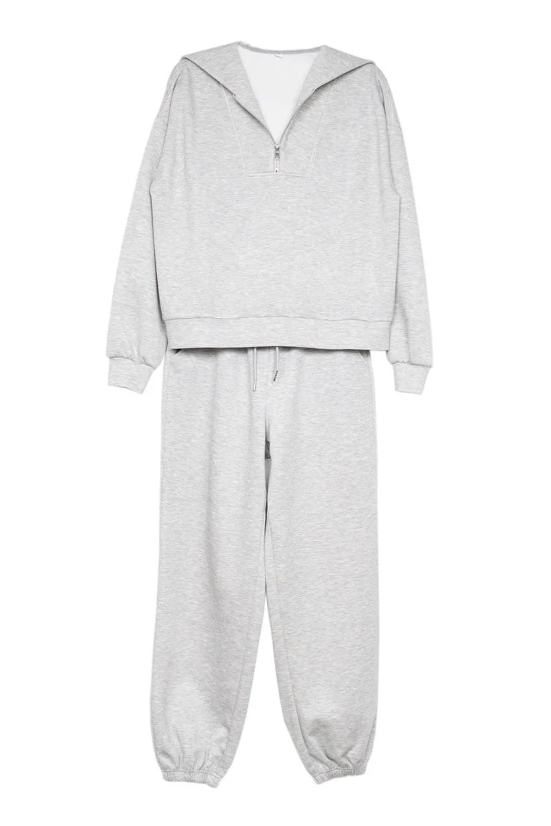 Gray Scuba Pants Lounge Set Gray / M | Katydid.com