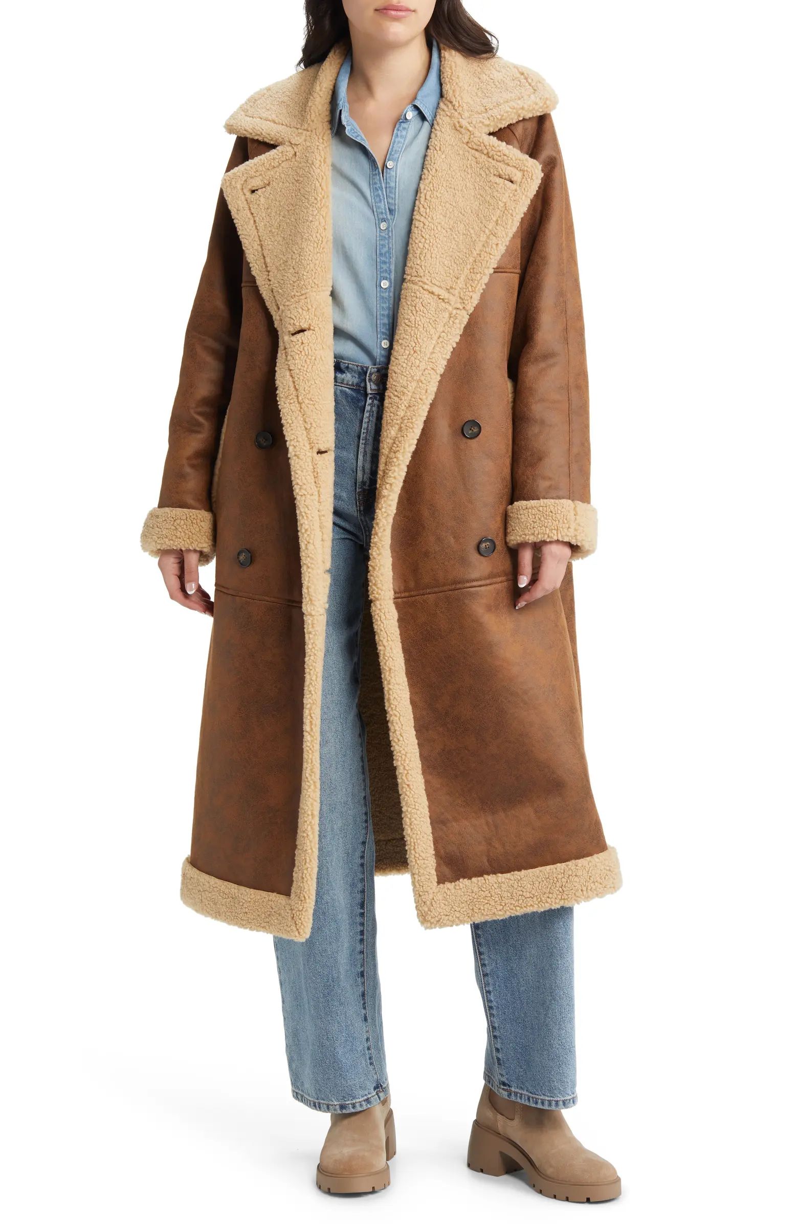 Levi's® Notch Collar Faux Shearling Coat | Nordstrom | Nordstrom