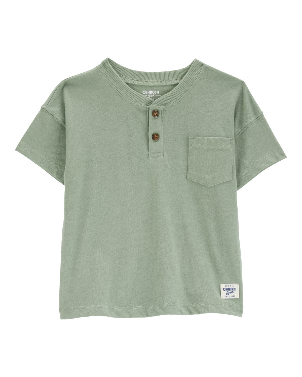 Toddler Pocket Henley Tee - Green - OshKosh | Carter's | Carter's Inc