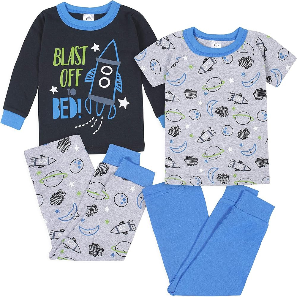 Gerber Baby Boys' Toddler Snug Fit 4-Piece Pajama Set | Amazon (US)