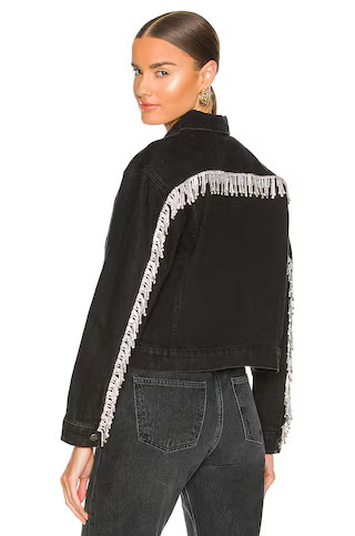 superdown Raya Rhinestone Fringe Jacket in Washed Black from Revolve.com | Revolve Clothing (Global)