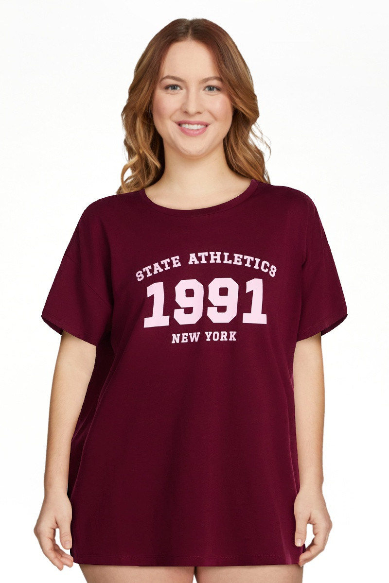 No Boundaries Women\u2019s and Women\u2019s Plus Cotton Sleepwear Graphic Oversized Tee, Sizes XX... | Walmart (US)