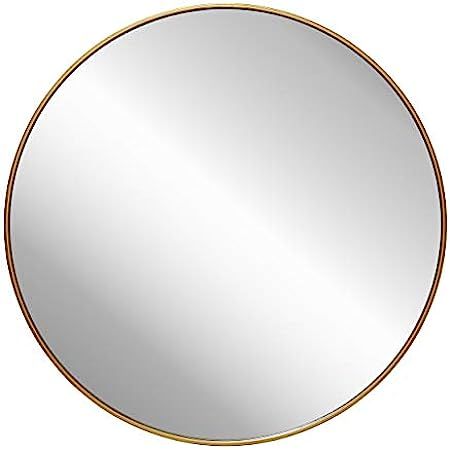 BEAUTYPEAK Circle Mirror Gold 24 Inch Wall Mounted Round Mirror with Brushed Metal Frame for Bath... | Amazon (US)
