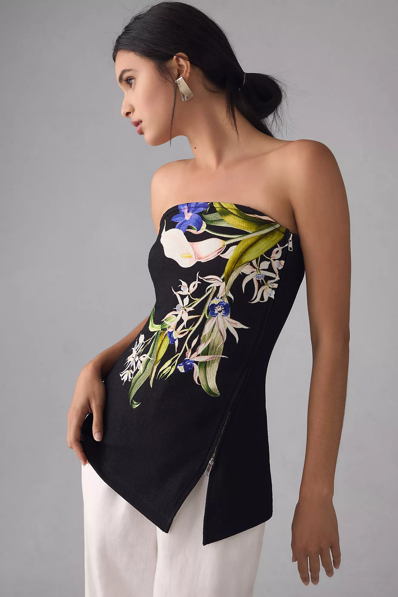 Maeve Zip-Front Tube Top | Anthropologie (US)