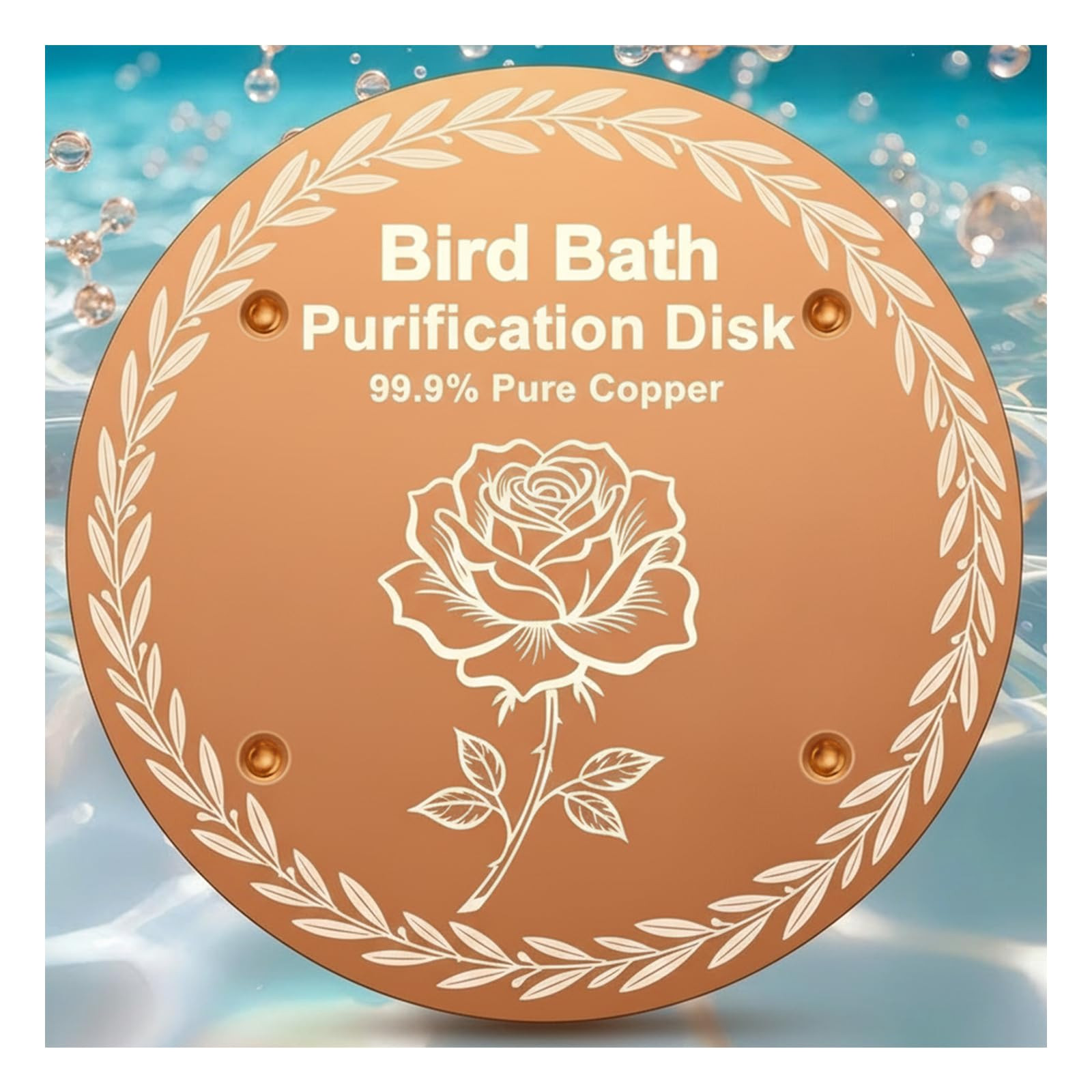 Bird Bath Purification Disc Pure Copper Birdbath Winter Outside Hummingbird Bee Water Fountain So... | Amazon (US)