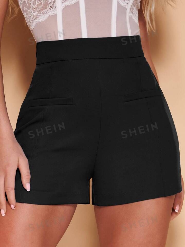 SHEIN BAE High Waist Solid Shorts | SHEIN