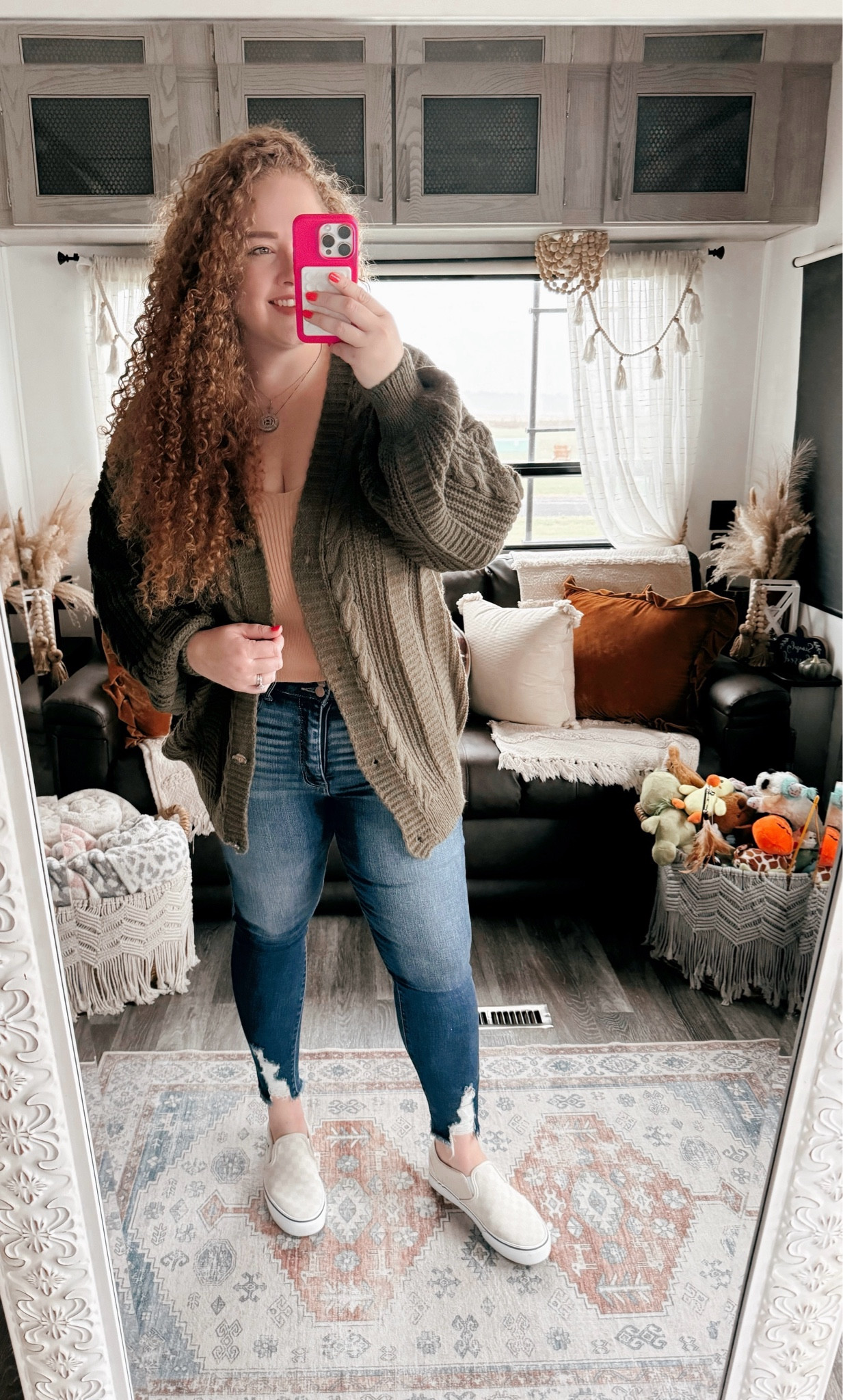 This cardigan was made for fall 💚amazon cardigan | green cardigan | amazon fall cardigan  | fall cardigan | jeans | skinny jeans | curvy jeans | vans | checkered vans   | amazon fashion | amazon finds | amazon look | amazon outfit | fall outfit | fall look | fall fashion | fall finds | fall outfit inspo | fall fashion inspo | fall 2024 | fall trip | thanksgiving outfit | tank top | amazon tank top 

#LTKMidsize #LTKSeasonal #LTKStyleTip