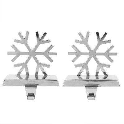 Metal Snowflake Christmas Stocking Holder Silver 2ct - Wondershop™ | Target