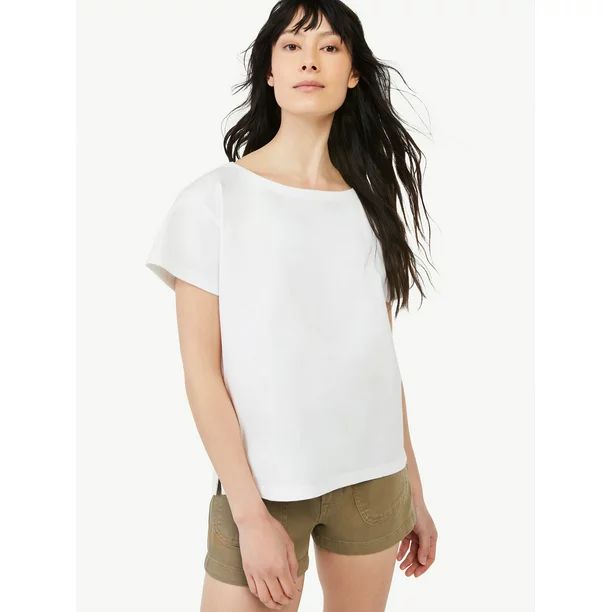 Free Assembly Women's Boatneck T-Shirt - Walmart.com | Walmart (US)