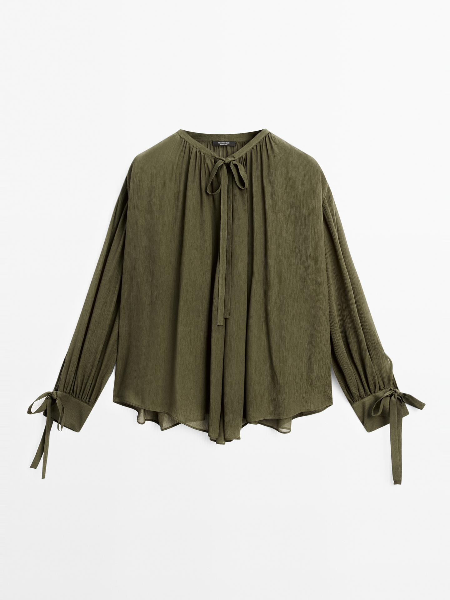 Cape blouse with ties | Massimo Dutti UK