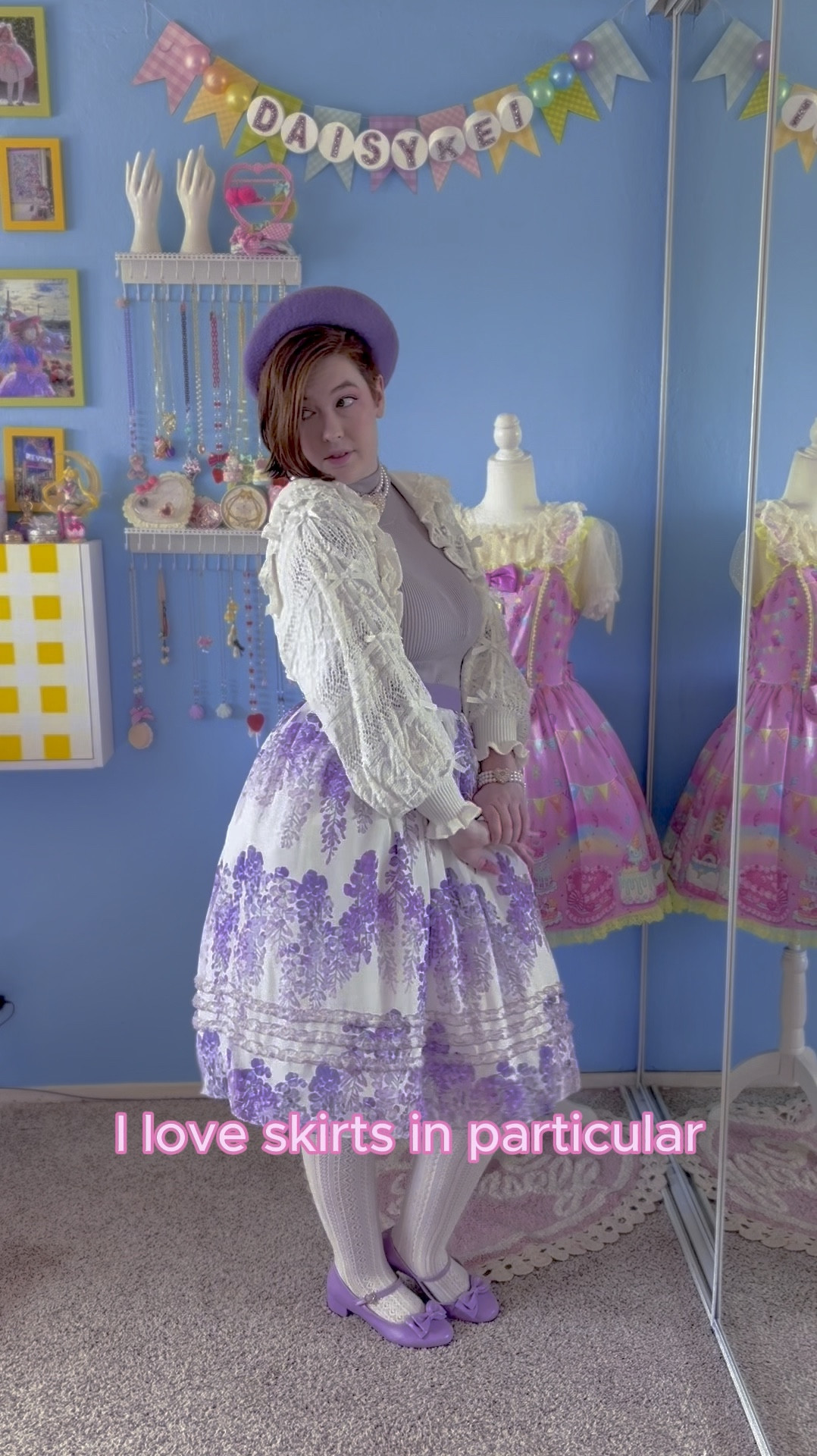 A cozy lil purple look for fall! Well, if we had fall in the bay 😭🫠
When I bought this skirt, I intended it to be a great casual piece that could blend my office wardrobe with my frilly one easily. Just about every time I went in, I was wearing this! I’ve also worn it in Japan a million times too. It’s genuinely one of my most worn and favorite pieces in my wardrobe! 
.
.
.
Beret: off brand 
Cardigan: @tokyokawaiilife @lizlisa_official_japan 
Sweater: @merryjenny_instagram 
Skirt: @misspointlolita 
Tights: off brand 
Shoes: @cottoncandyfeet 
BGM: IchinoseSound/YouTube
.
.
.
Did you know I’m a personal stylist? I specialize in alternative fashions, but accept clients interested in more mainstream fashions too. I can help you plan your first coord, refresh your wardrobe, style your next fashion show and more! Please reach out to daisykeipersonalstyling[at]gmail[dot]com for more information!
.
.
.
#egl #daisykei #jfashion #eglfashion #eglcommunity #harajukufashion #harajukustyle #personalstylist #sweetlolitastyle #personalstyle #kawaiiaesthetic #kawaii #kawaiifashion #japanesefashion #altfashion #alternativefashion #30daysoflooks #misspoint #midsummergarden #casuallolitafashion #casuallolitastyle #casuallolita 

#LTKStyleTip #LTKBeauty #LTKVideo