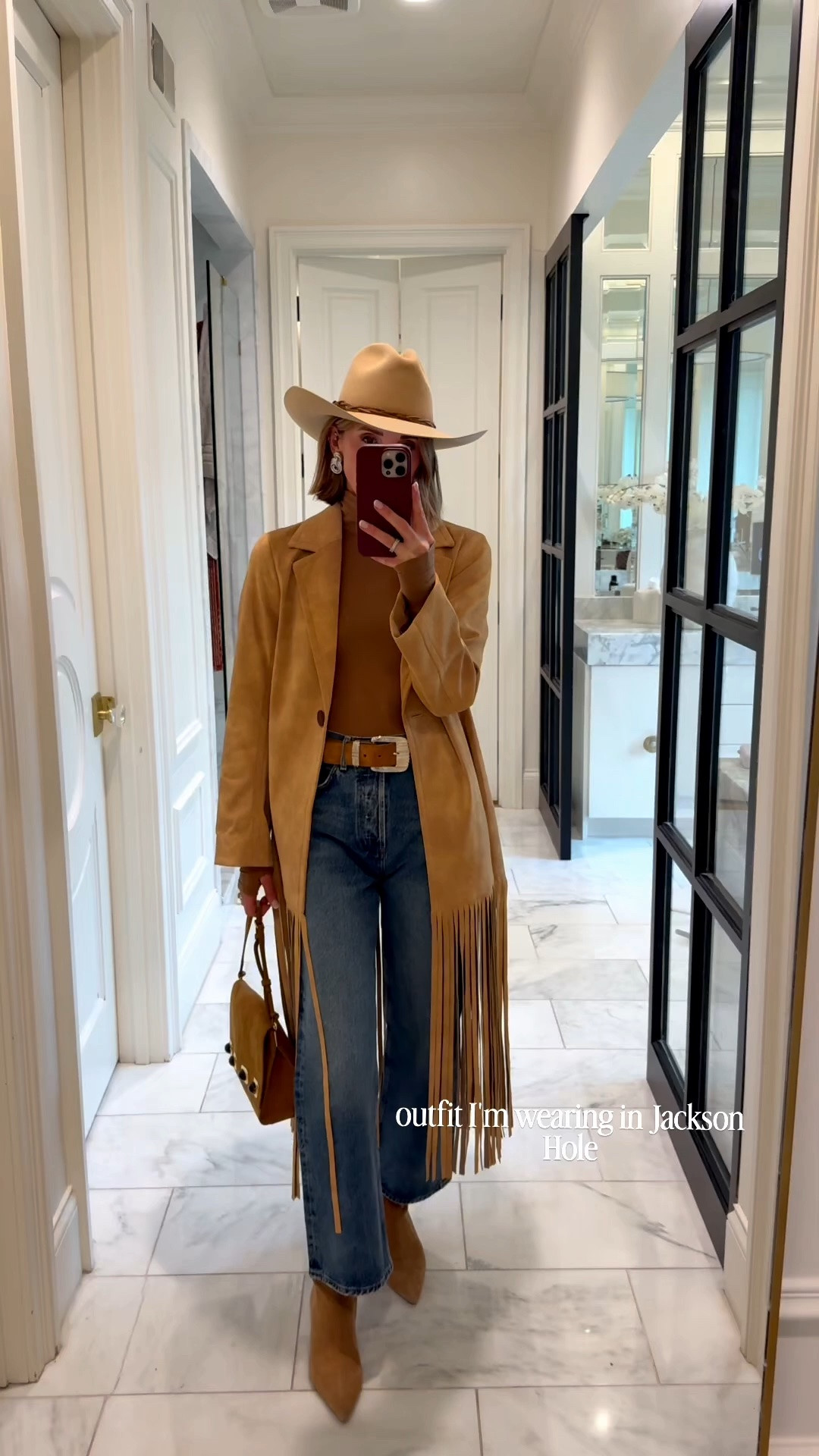 Jackson Hole outfit! This jacket is such a statement and perfect for any western event or trip. I’m wearing size small!