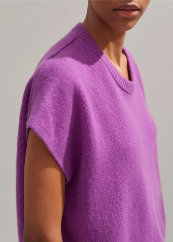 Lofty Cashmere Relaxed Curved Hem  Sweater Vest | ME+EM US